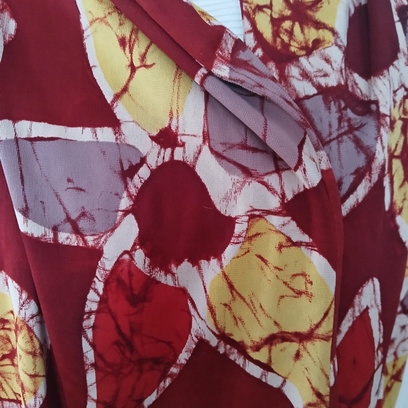 Vintage Aviator Scarf Fringe Tassel Tie Dye Batik Boho Floral 10" x 50" - Picture 4 of 14